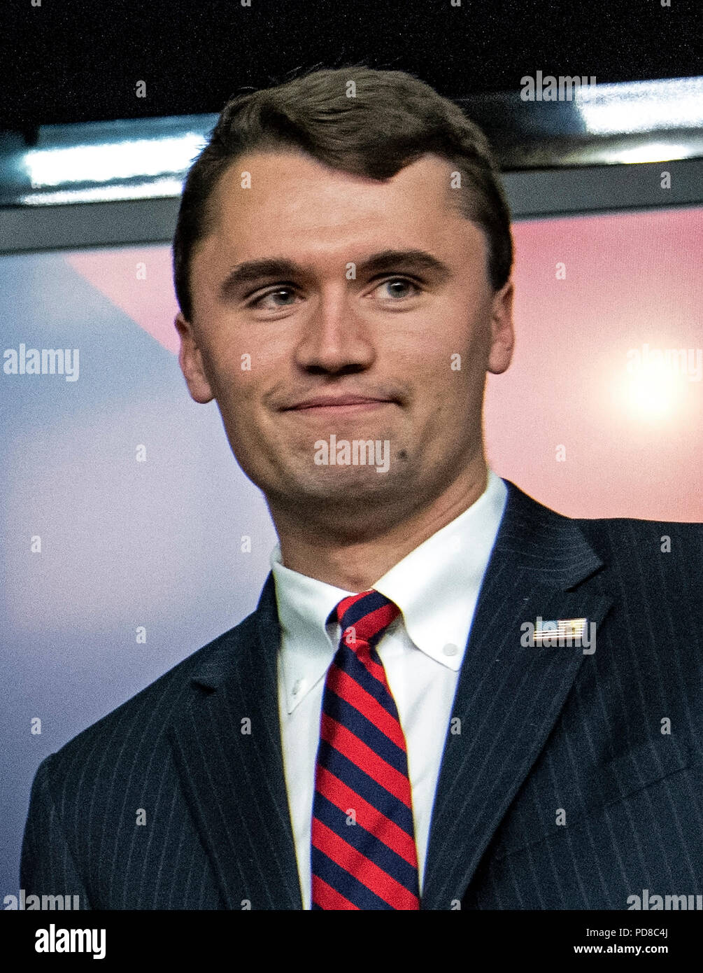 Washington, United States Of America. 22nd Mar, 2018. Charlie Kirk, Founder and Executive Director of Turning Point USA, after interviewing United States President Donald J. Trump at the Generation Next Summit at the White House in Washington, DC on Thursday, March 22, 2018. Credit: Ron Sachs/CNP | usage worldwide Credit: dpa/Alamy Live News Stock Photo