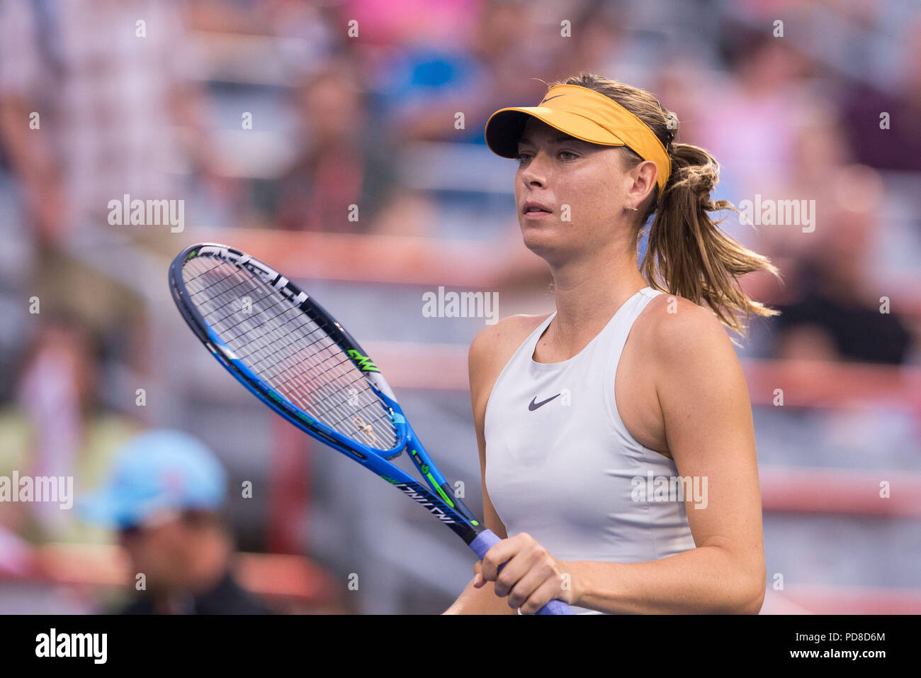 August 06, 2018: Maria Sharapova during the first round match of the Rogers  Cup Canadian Open at IGA Stadium in Montreal, Canada. Daniel Lea/CSM Stock  Photo - Alamy