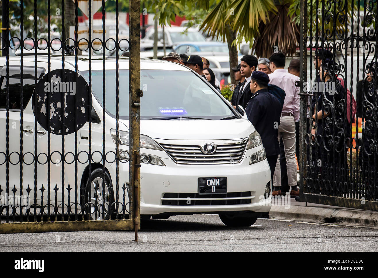 Kuala Lumpur, Malaysia. 8th August, 2018. Malaysia ex PM Najib Razak court day in Kuala Lumpur, Malaysia on August 8th, 2018. Court day to hear latest additional related charges of money laundering. © Danny Chan/Alamy Live News. Stock Photo