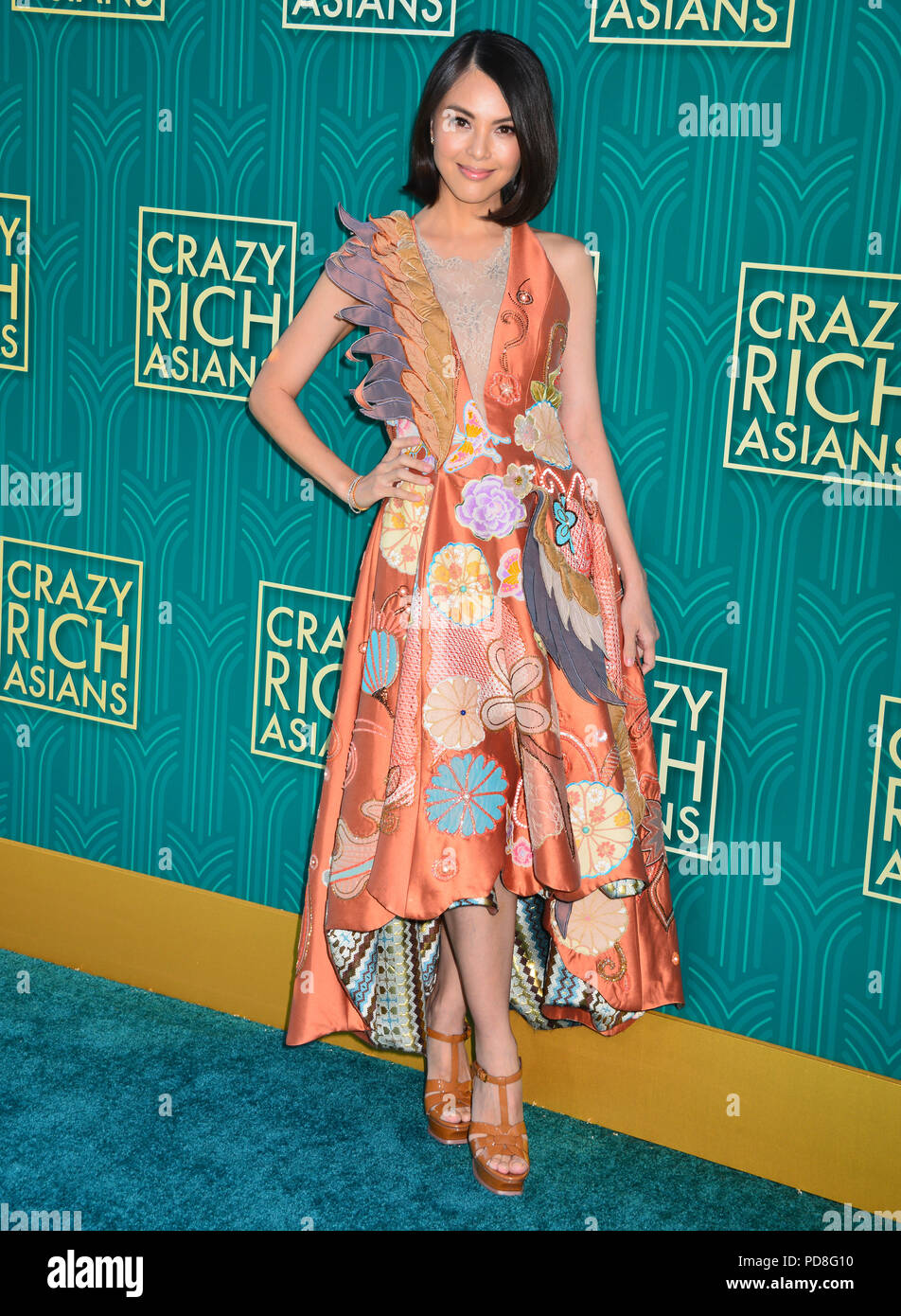 Los Angeles, USA. 7th August 2018. Carmen Soo 004 arrives at the Warner