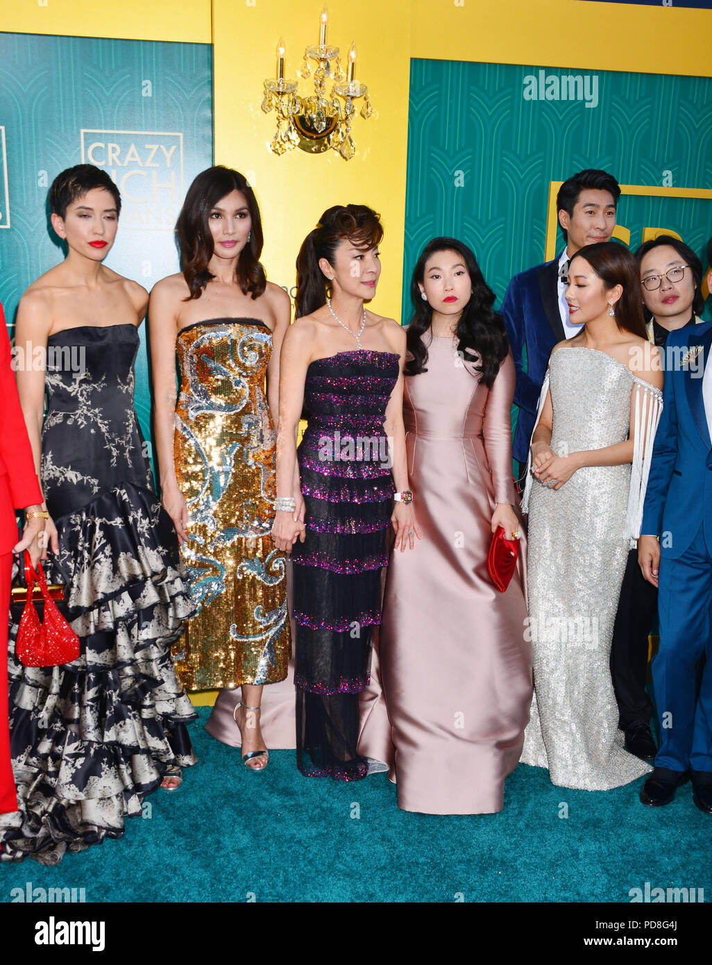 Los Angeles, USA. 7th August 2018. Gemma Chan, Michelle Yeoh, Awkwafina, Constance Wu 139 arrives at the Warner Bros. Pictures' 'Crazy Rich Asians' premiere at the TCL Chinese Theatre IMAX on August 7, 2018 in Hollywood Credit: Tsuni / USA/Alamy Live News Stock Photo