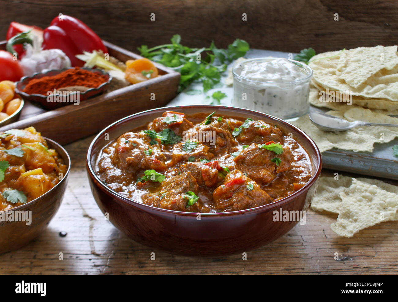 traditional indian curry meal Stock Photo - Alamy