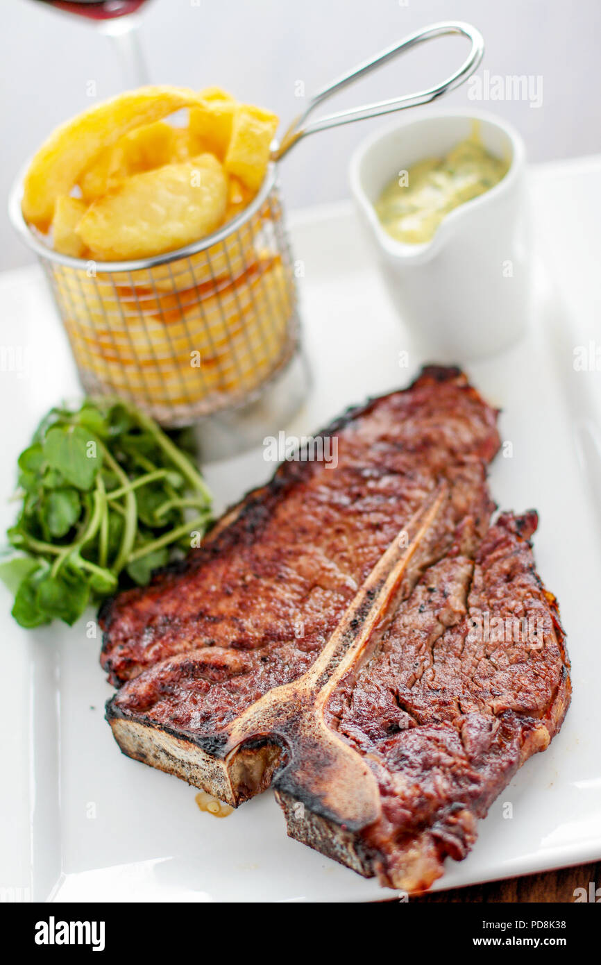 t bone steak dinner Stock Photo Alamy