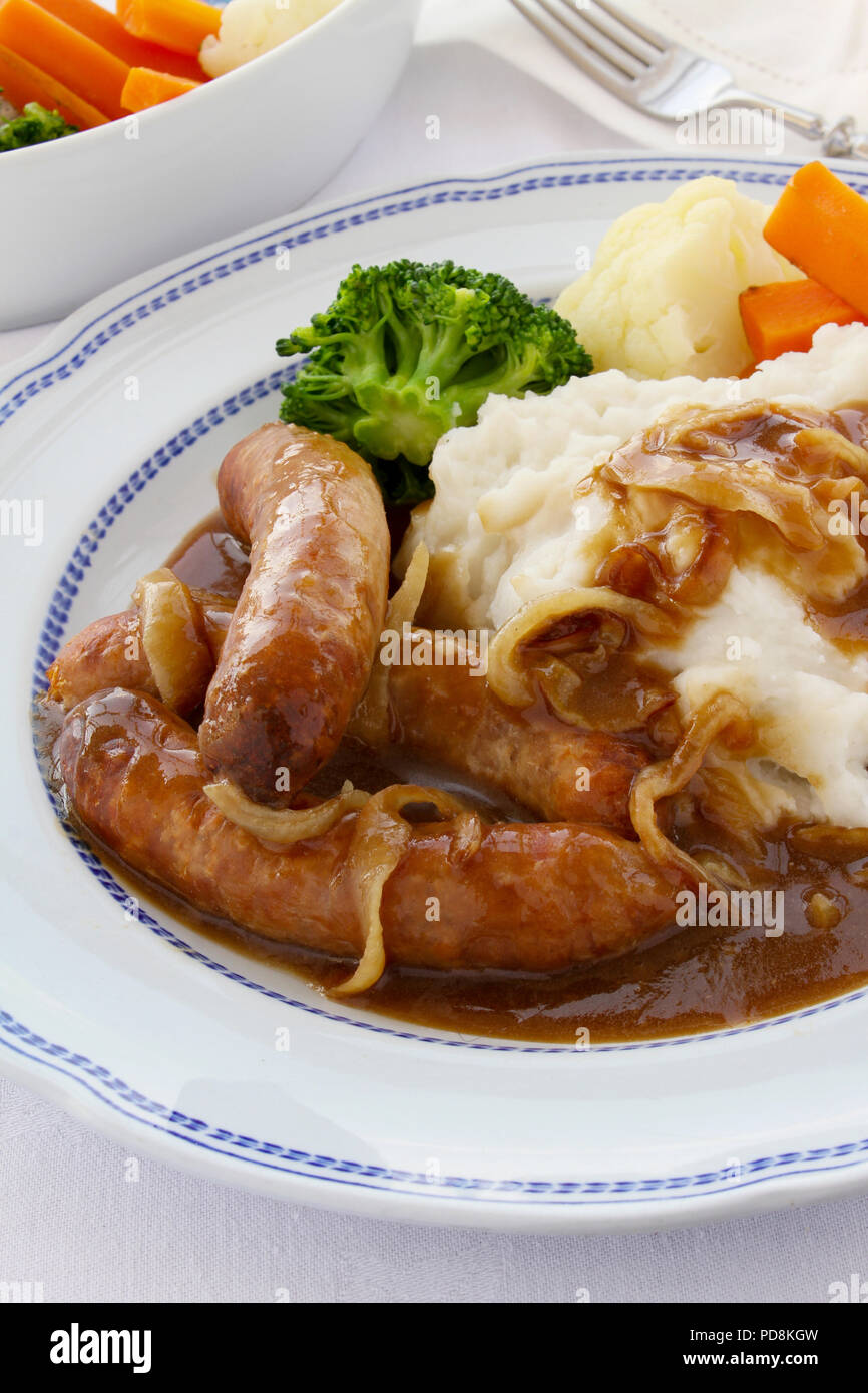 traditional sausage and mashed potato meal Stock Photo Alamy