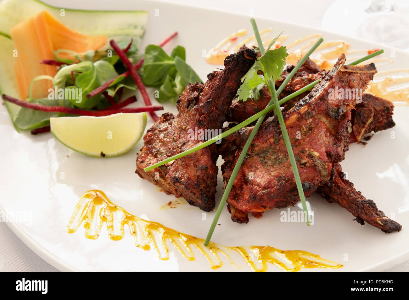 Indian grilled lamb chops Stock Photo Alamy