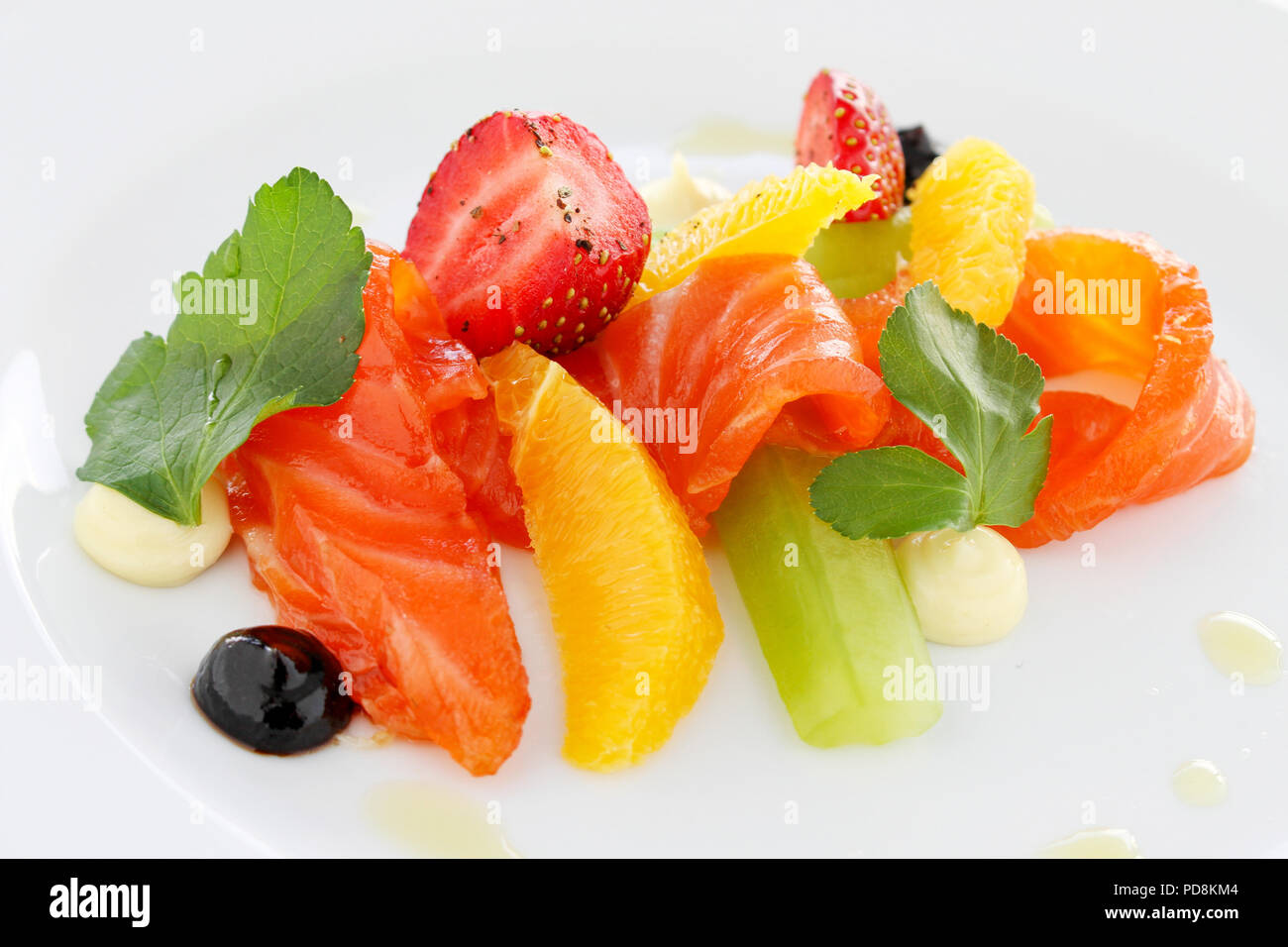 smoked salmon appetizer starter Stock Photo Alamy