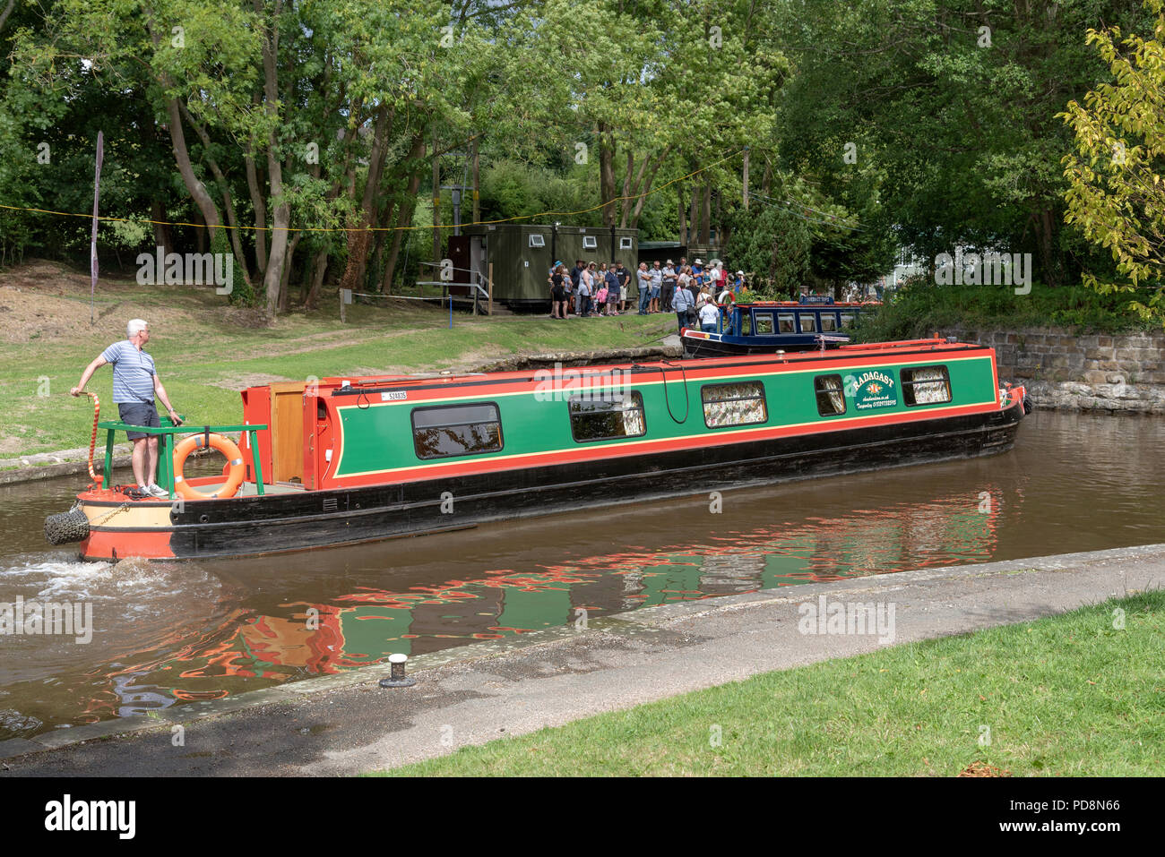 The Llangollen Canal,  Denbighshire, North Wales, UK. Holidays afloat Stock Photo