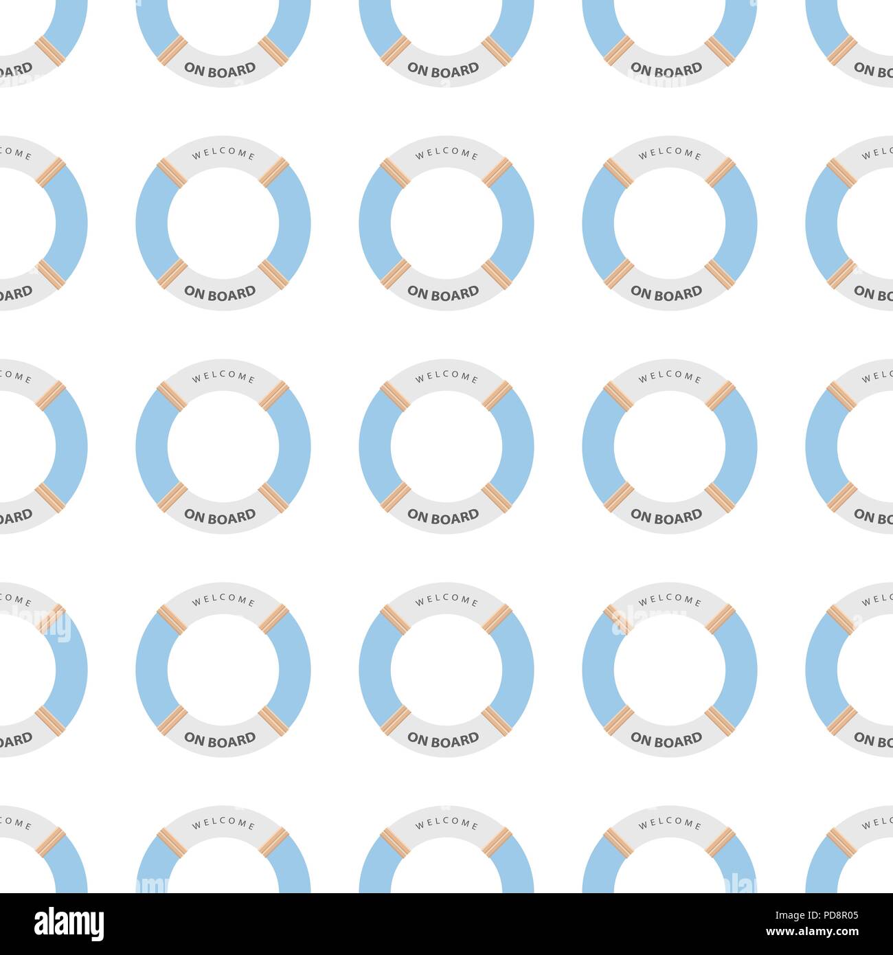 Lifeboat Float seamless. sea Circle pattern. Modern stylish texture. Stock Vector