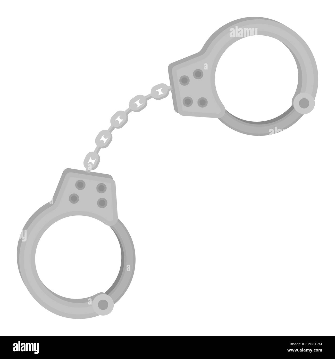 Handcuffs icon in cartoon style isolated on white background. Drugs