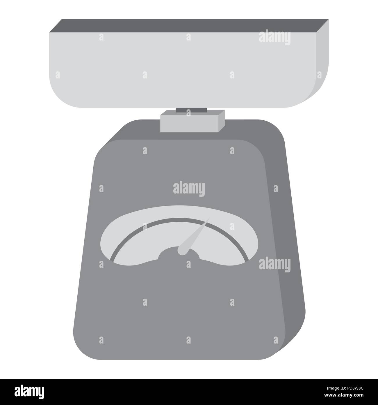 Kitchen scale icon in monochrome style isolated on white background ...