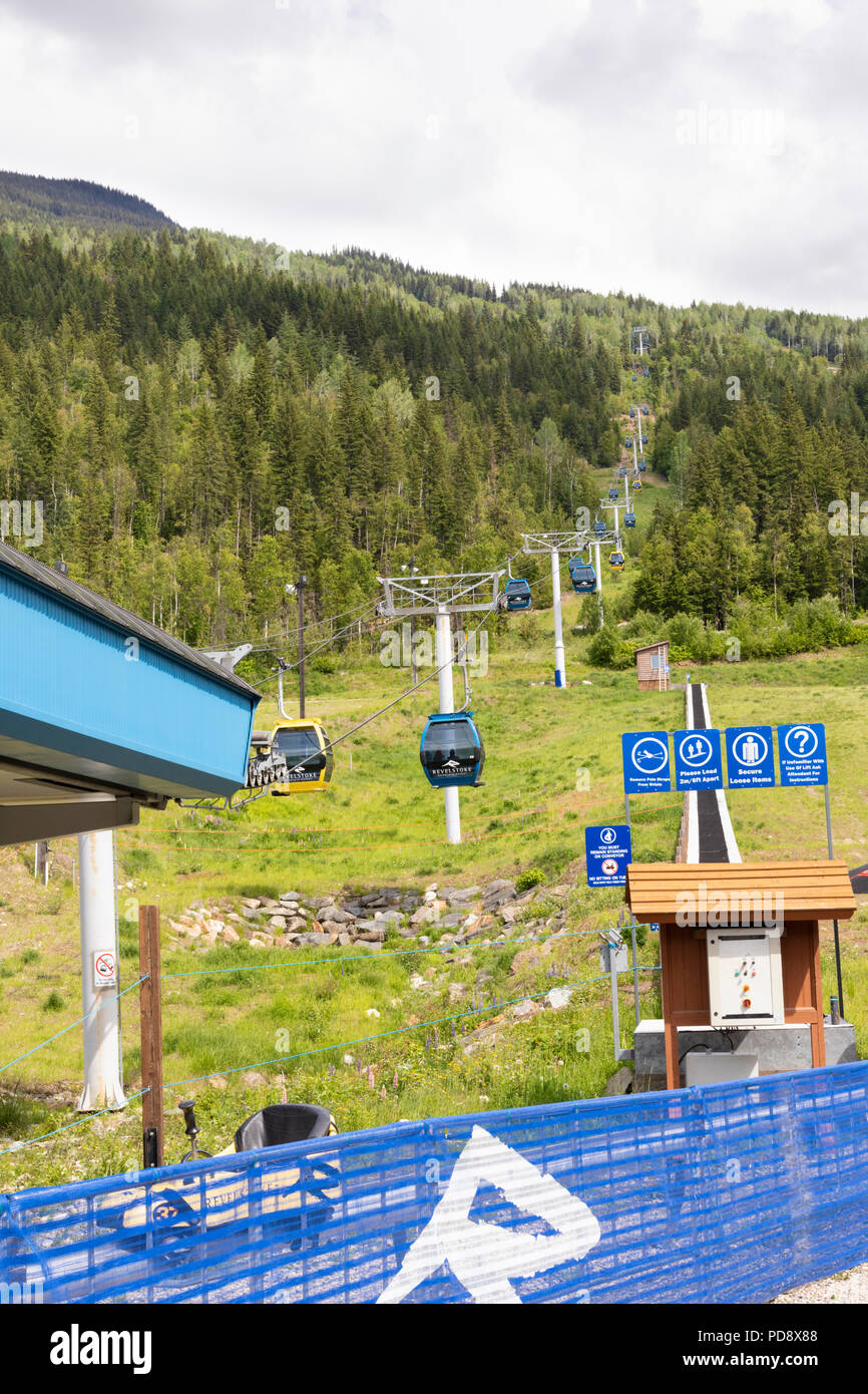 The gondola ride at Revelstoke Mountain Resort, Revelstoke, British Columbia, Canada Stock Photo