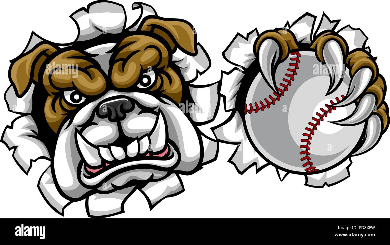 Bulldog Baseball Sports Mascot Stock Vector