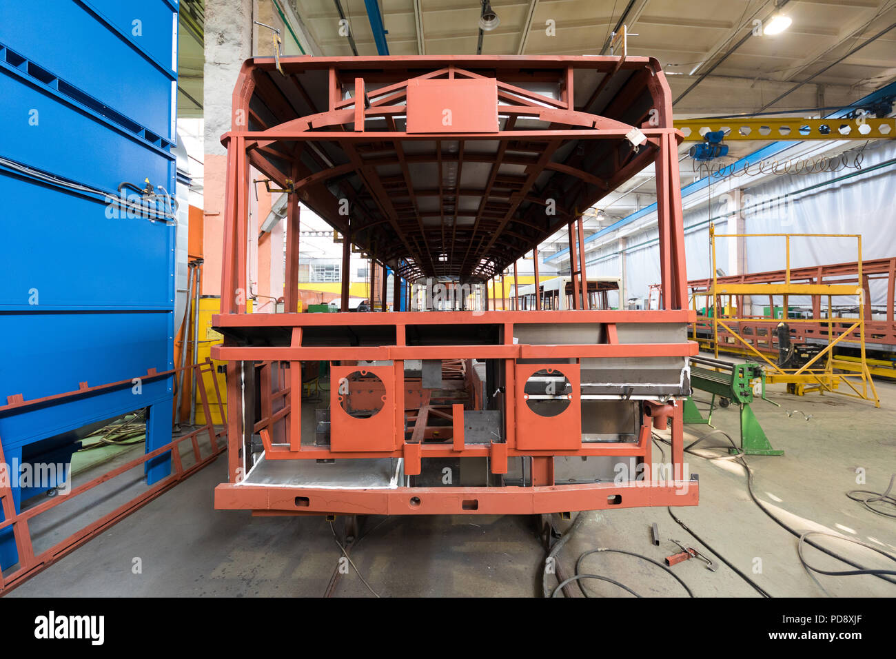 Bus Making Process Bus production manufacture Stock Photo - Alamy