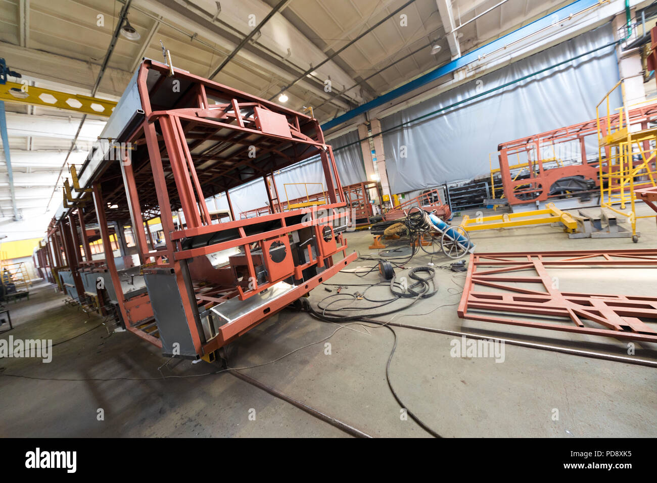 Bus Making Process Bus production manufacture Stock Photo - Alamy