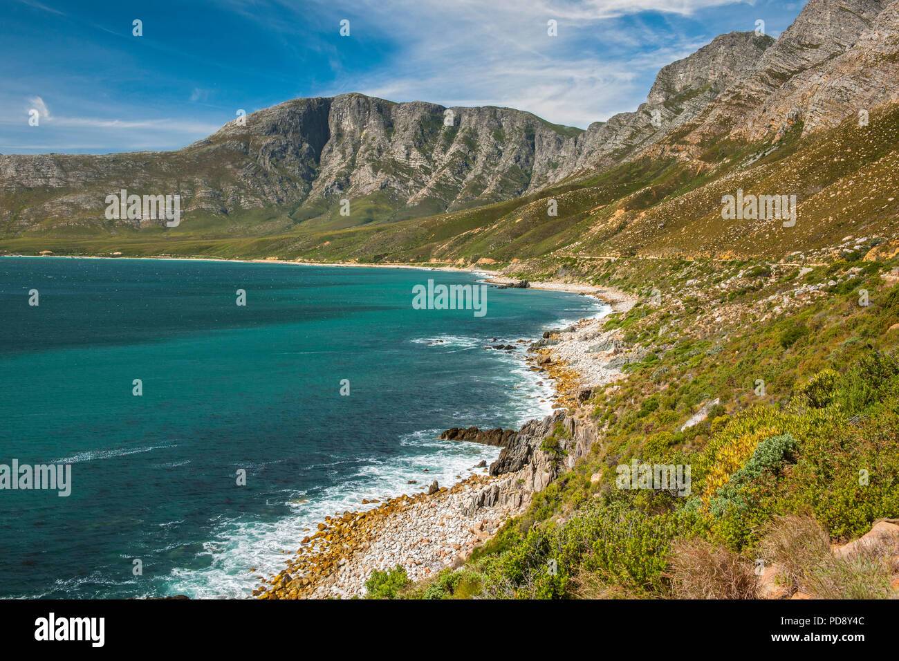 Coastal landscape of the Kogelberg Biosphere Reserve near Cape Town, South Africa. Stock Photo