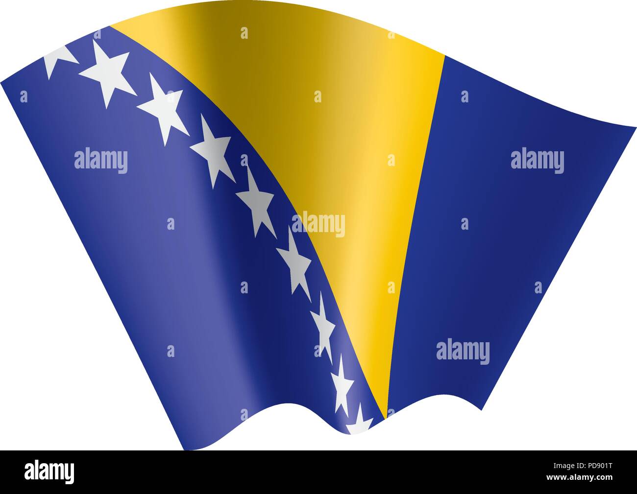 Bosnia and Herzegovina flag, vector illustration Stock Vector Image ...