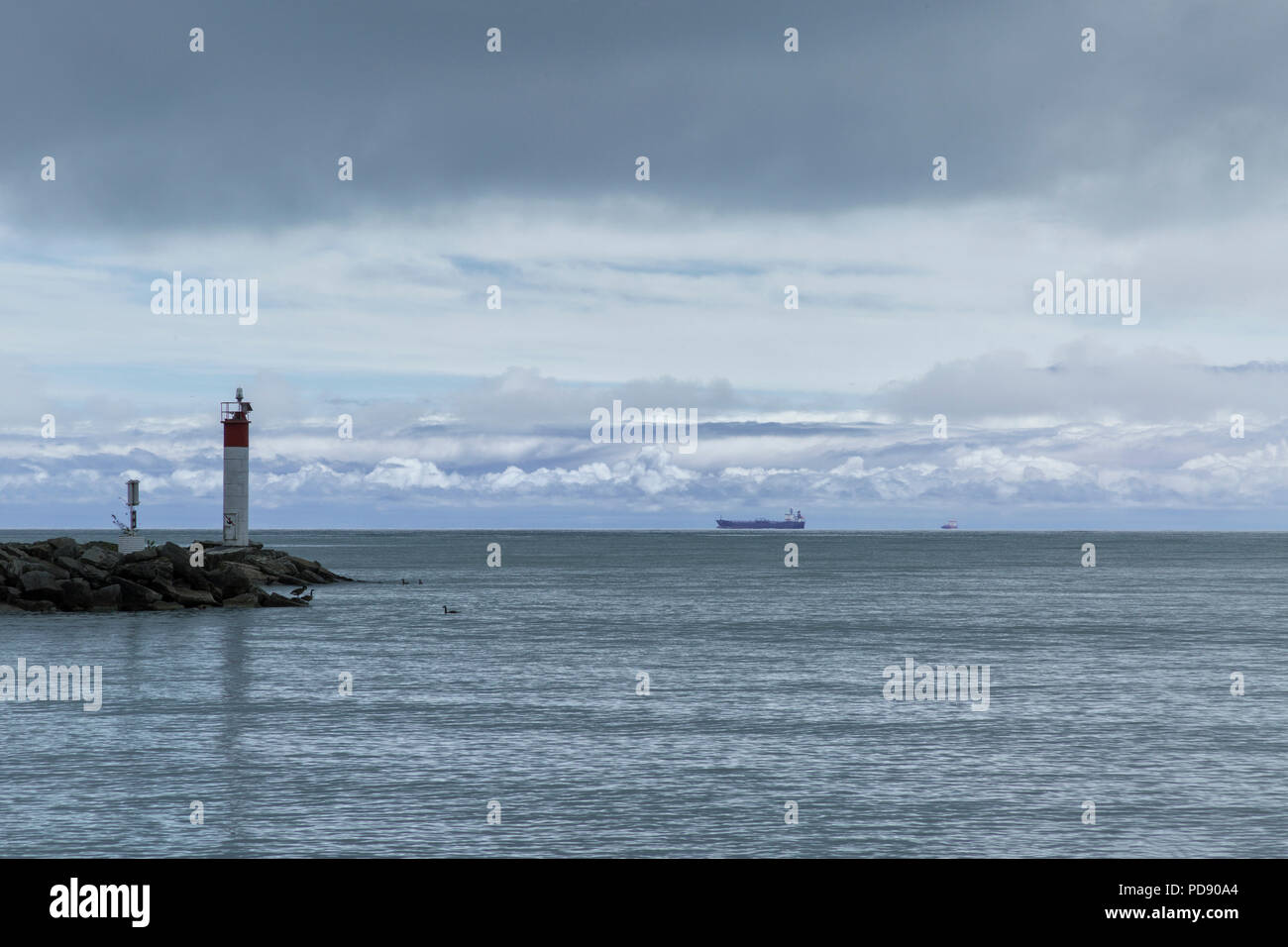 Port Dover Ontario Canada Harbor And Freighters On Lake Erie Stock Photo Alamy