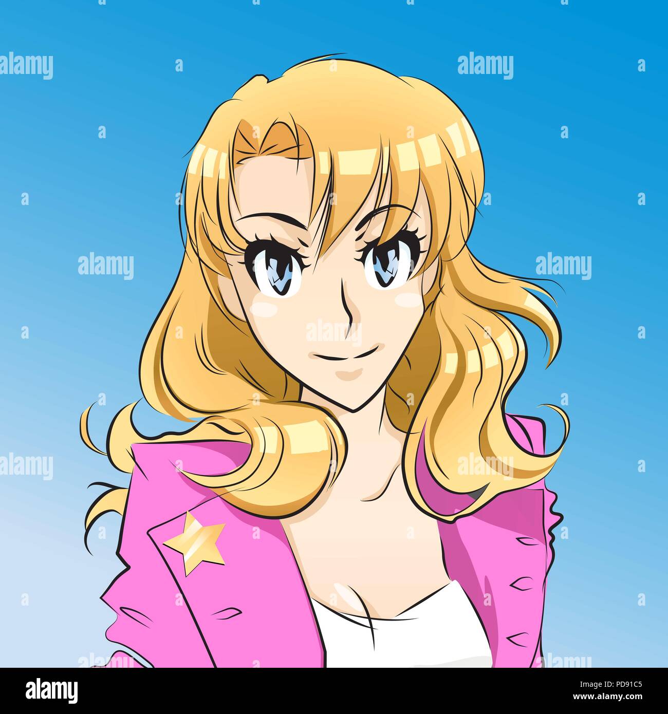 Vector illustration of beautiful teenage girl woman Stock Vector Image ...