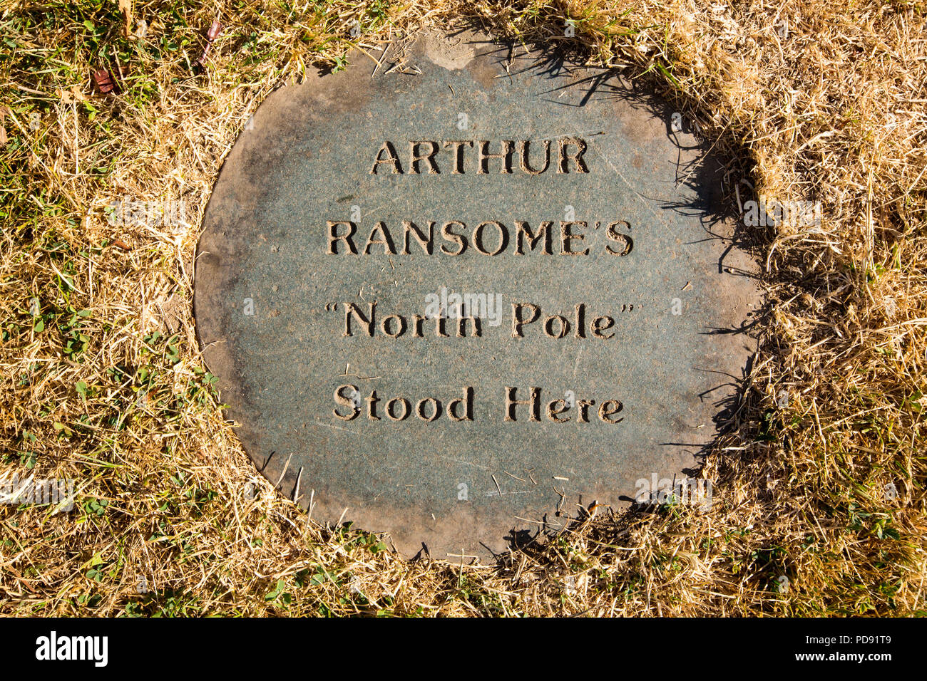 A stone marking Arthur Ransomes North Pole from Swallows and Amazons in