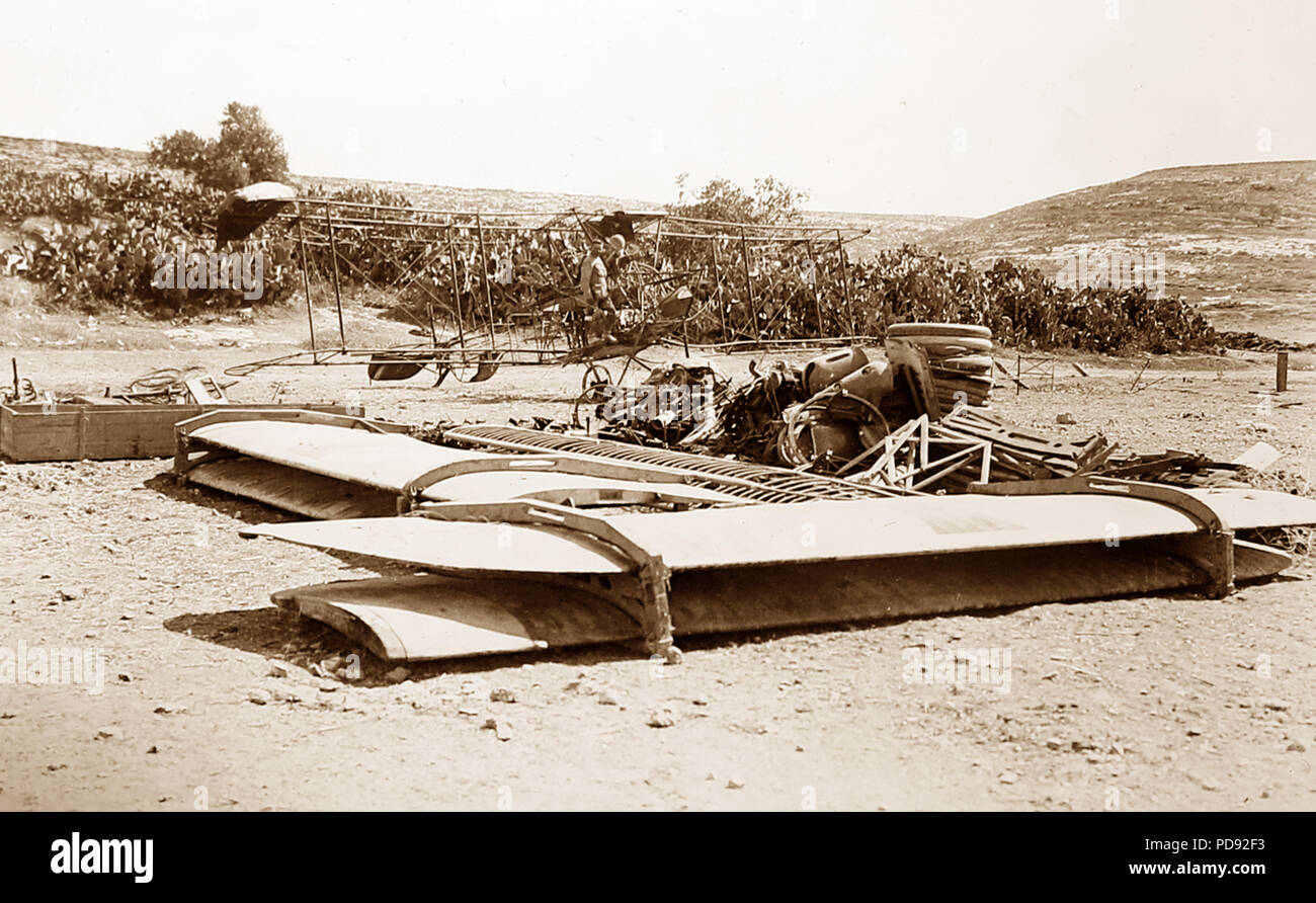 Aeroplane being built from a kit, probably during WW1 Stock Photo