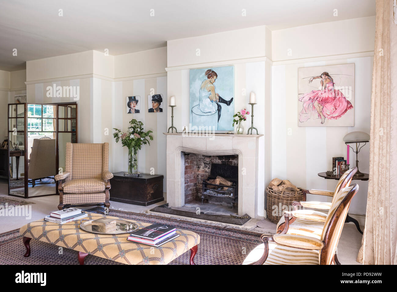 James Wedge Artwork On Walls Of Sitting Room With Regency Style