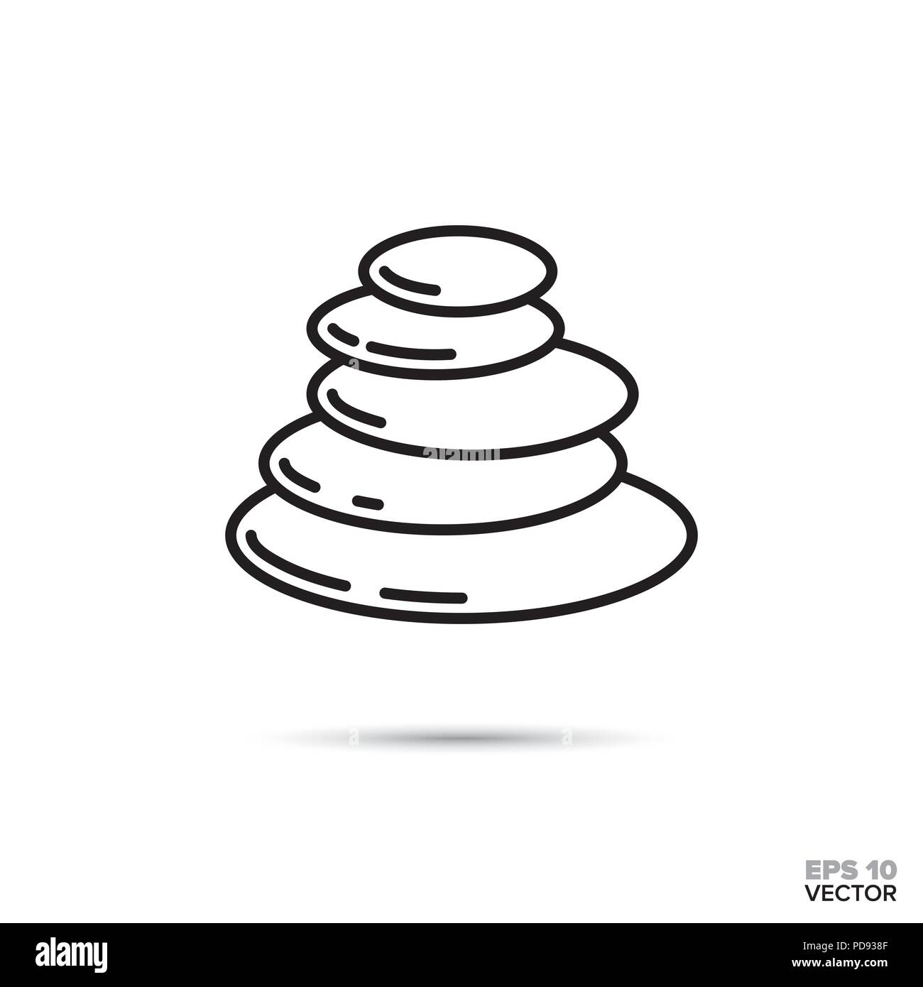 Stack of pebbles vector line icon. Zen, meditation and harmony symbol. Stock Vector