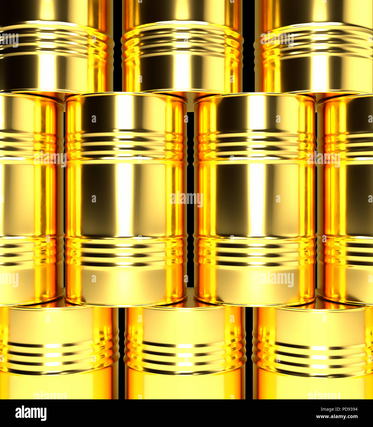 Golden barrels of oil Stock Photo Alamy