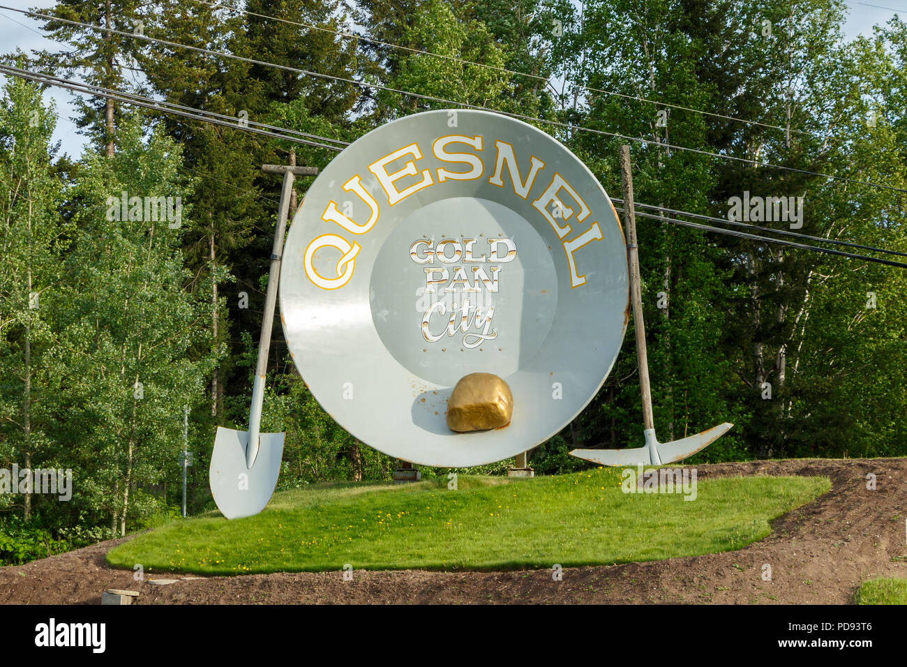 Quesnel, Canada - Circa 2018 : Welcome to Quesnel Sign Stock Photo