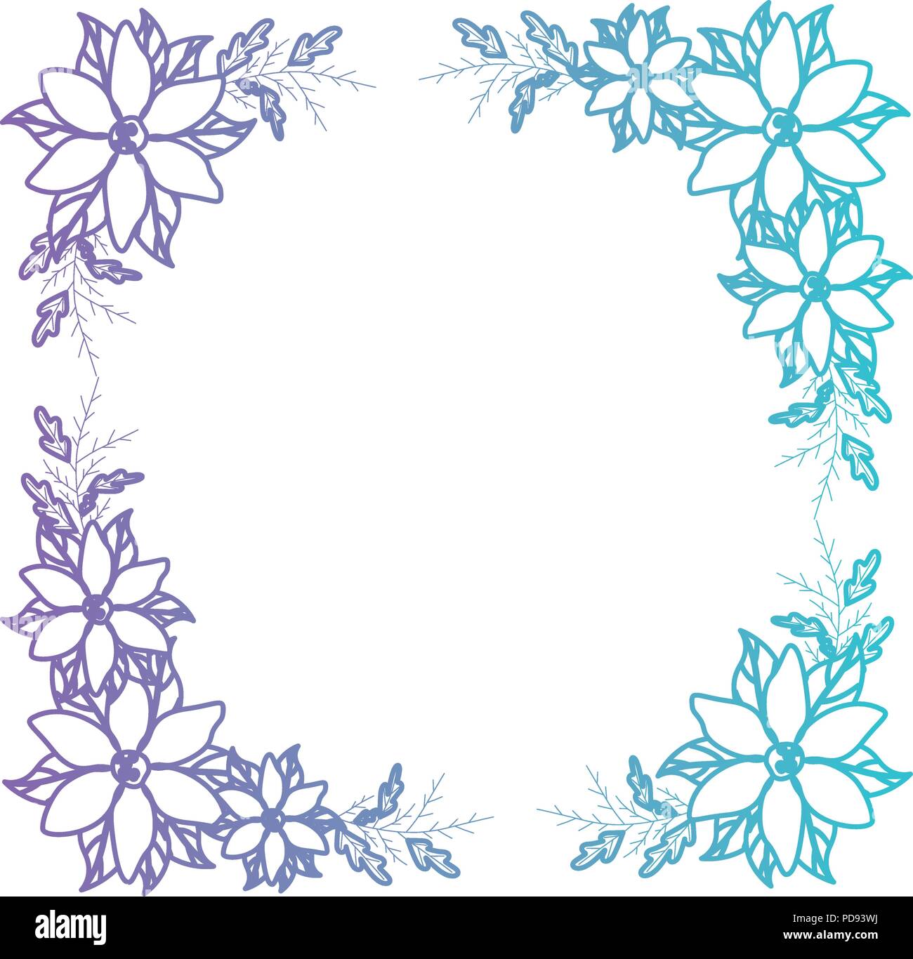 beautiful flower and leafs square frame Stock Vector Image & Art - Alamy