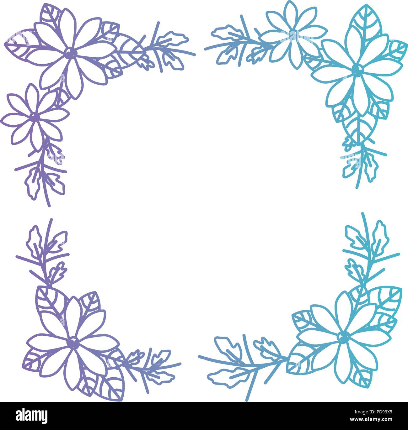 beautiful flower and leafs square frame Stock Vector Image & Art - Alamy