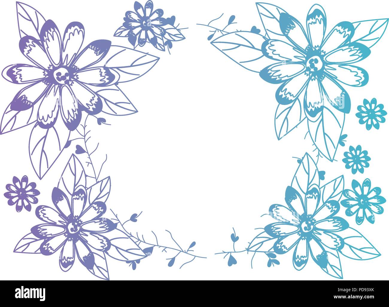 beautiful flower and leafs circular frame Stock Vector Image & Art - Alamy