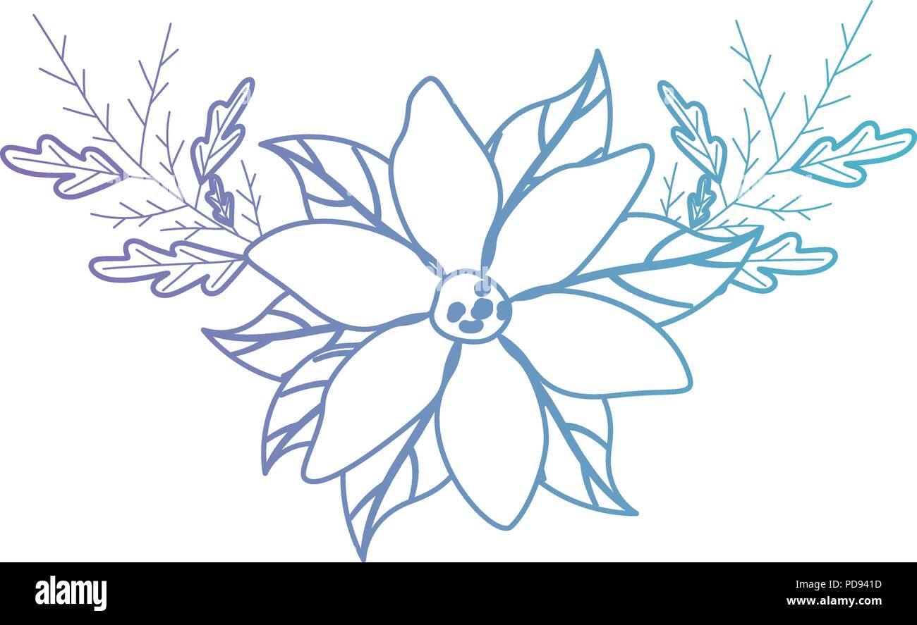 beautiful flower and leafs garden Stock Vector Image & Art - Alamy