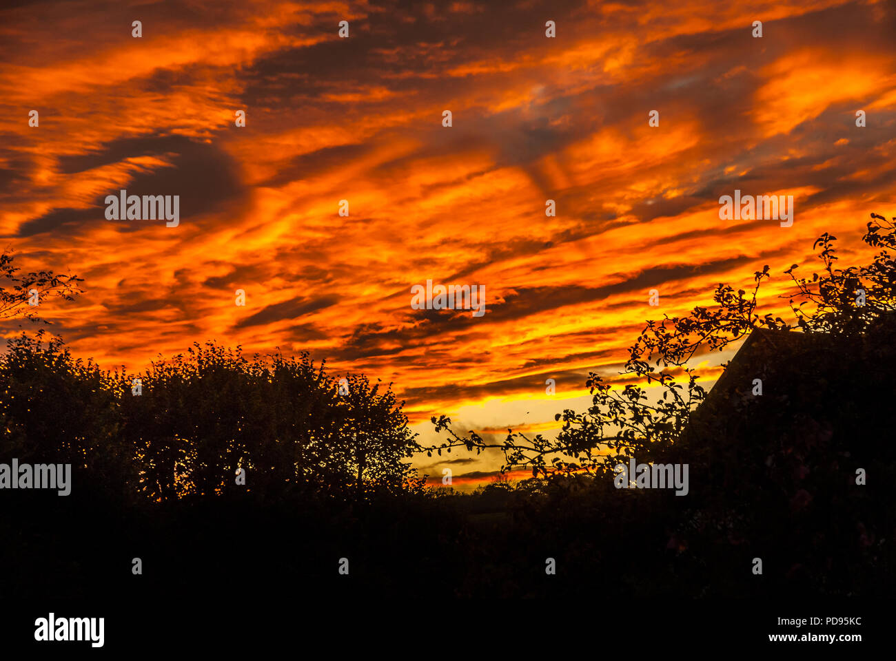 Being a country area with plenty of hills and clean air, the skys are often spectacular. Stock Photo