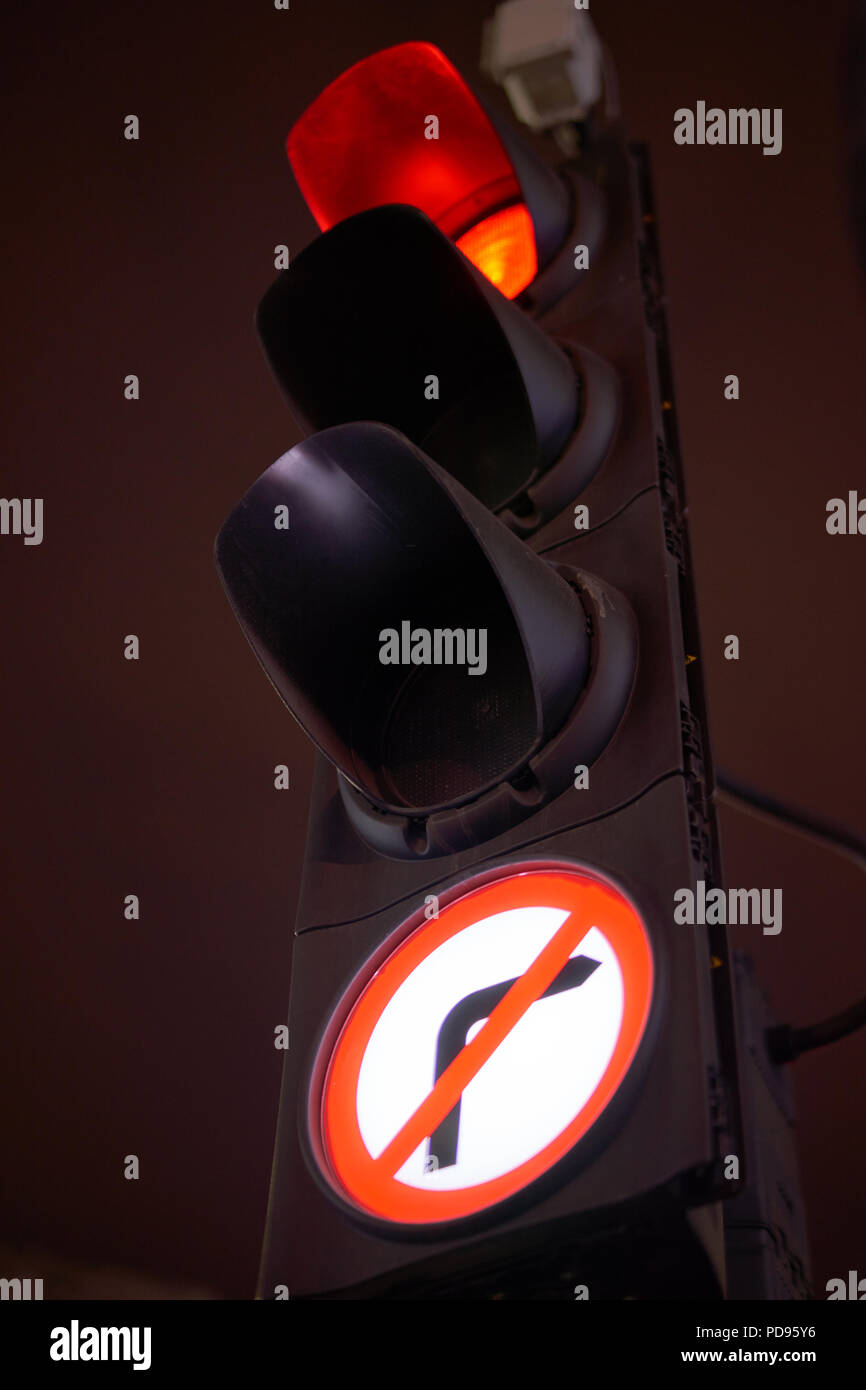 Close up of a traffic light turned red Stock Photo Alamy