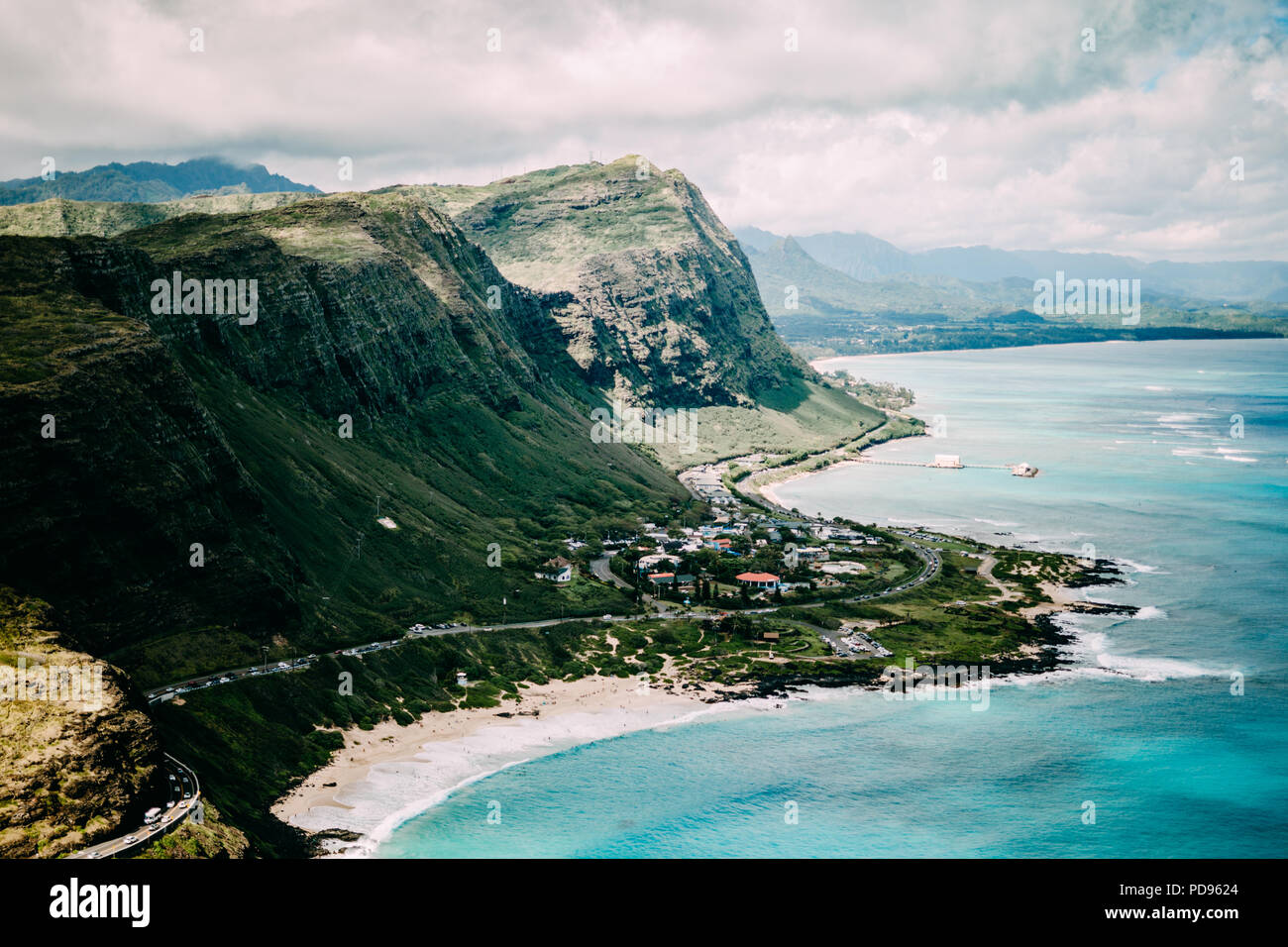 Coastline Hawaii Pill Box Trail Stock Photo Alamy