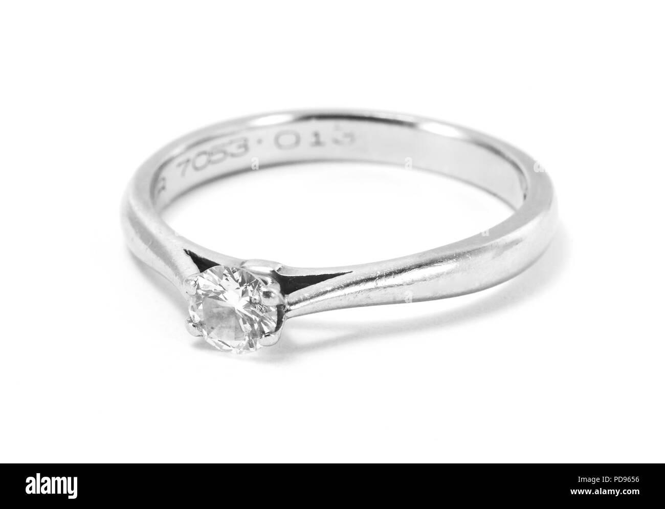 Silver engagement ring Stock Photo