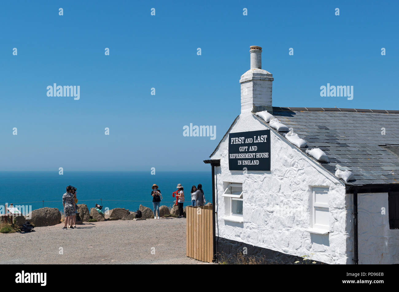 The first and last cafe in england at lands end , cornwall, uk Stock