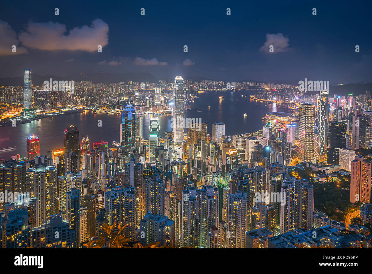 Hong Kong Skyline, view from the peak Stock Photo