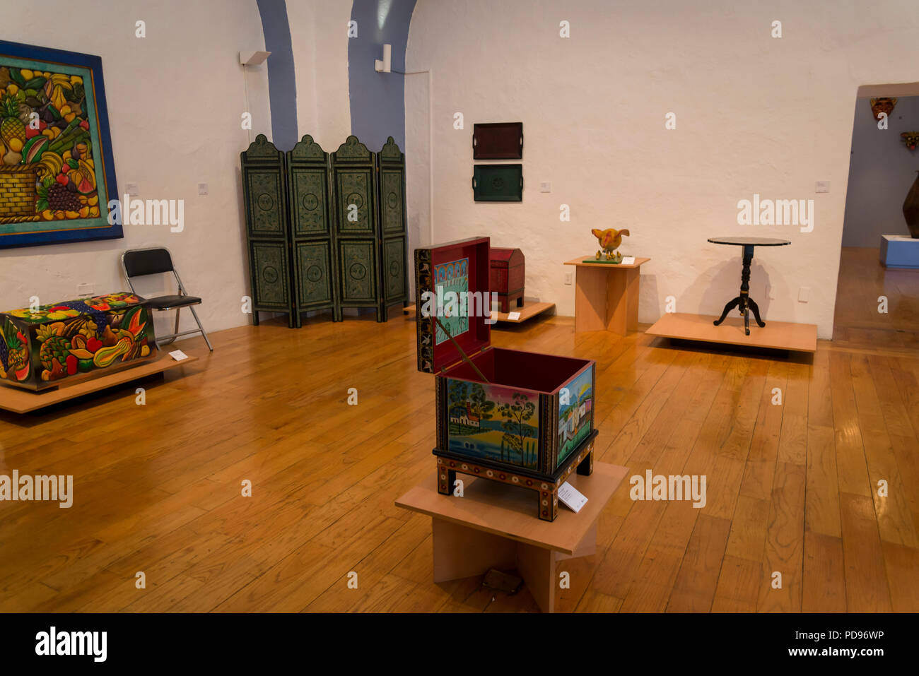 San Pedro Art Museum, located in a former 16th-century hospital, Indigenous art exhibition, Puebla, Mexico Stock Photo