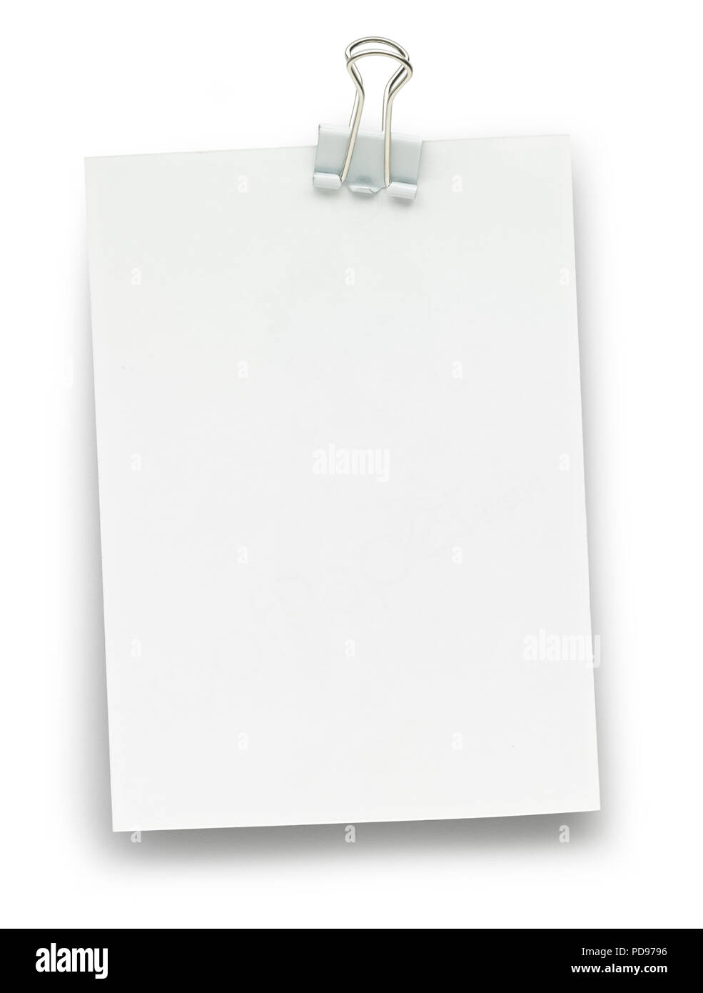 White paper pinned to background Stock Photo