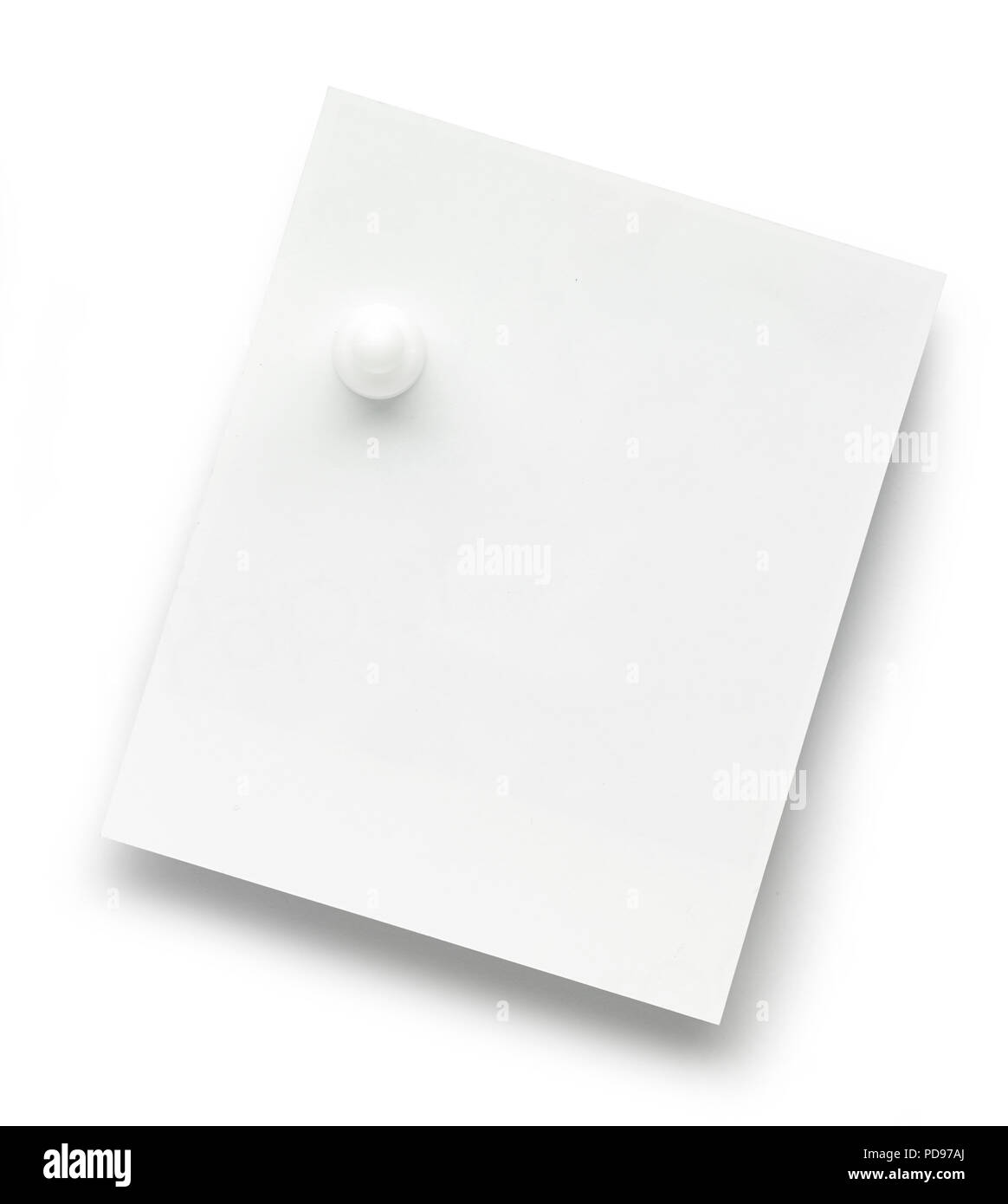 White paper pinned to background Stock Photo