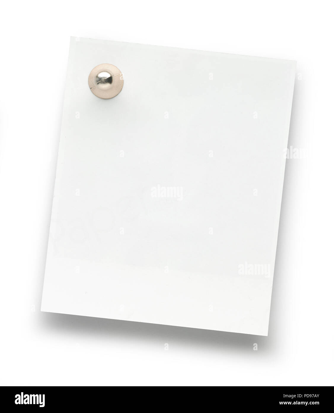 White paper pinned to background Stock Photo