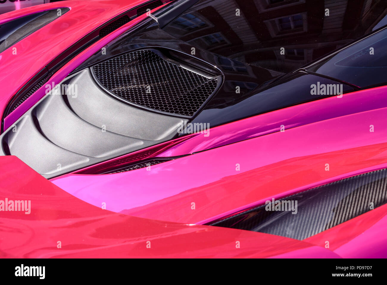 Bright pink McLaren 720S Stock Photo