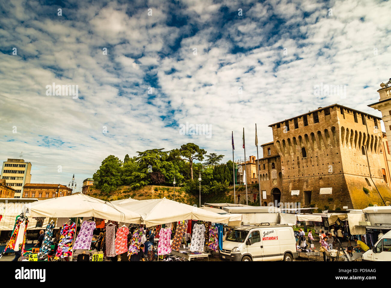 Lugo Ra Italy June 5 13 People Are Going For Shopping In Stalls Of Weekly Market Stock Photo Alamy
