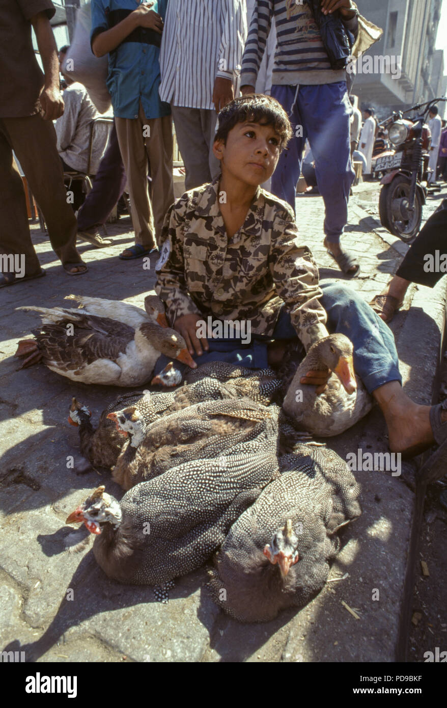 Baghdad, Iraq - October 1995 - Iraqi's of all classes go to the second hand public markets to find items and spare parts not found elsewhere due to the strict UN sanctions imposed during the 1990s because of Iraq's invasion of Kuwait in 1990. Stock Photo