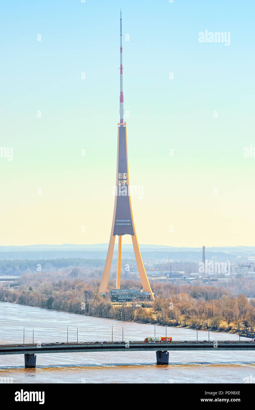 Riga TV tower a television and broadcasting tower in Riga, Latvia, built  between 1979 and 1986. Latvia Stock Photo - Alamy