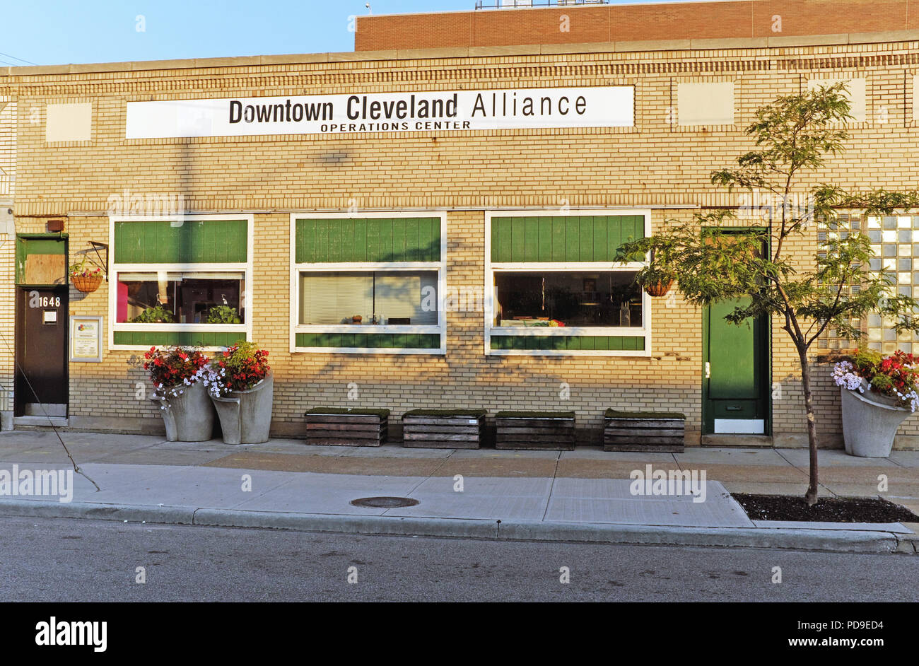 The Downtown Cleveland Alliance operations center on St. Clair Avenue in downtown Cleveland, Ohio, USA. Stock Photo