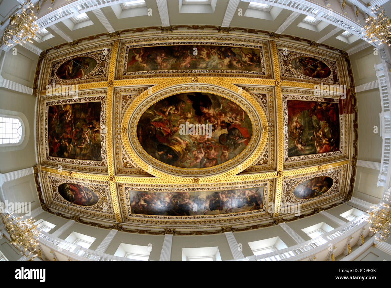 Banqueting House Ceiling In Whitehall London Stock Photo