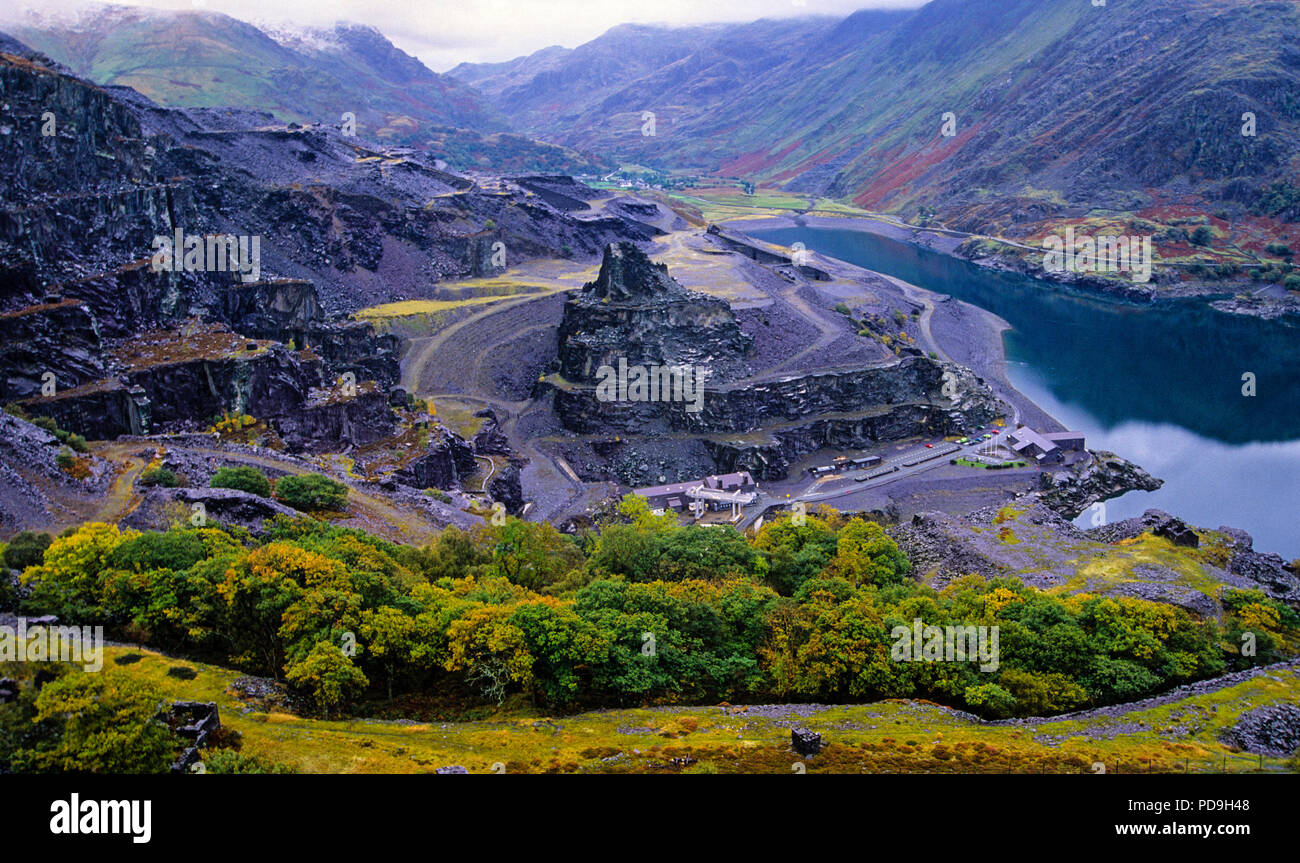 Dinorwig Slate Quarry, Slate Mines, Llanberis, North Wales, Wales, UK, GB. Stock Photo