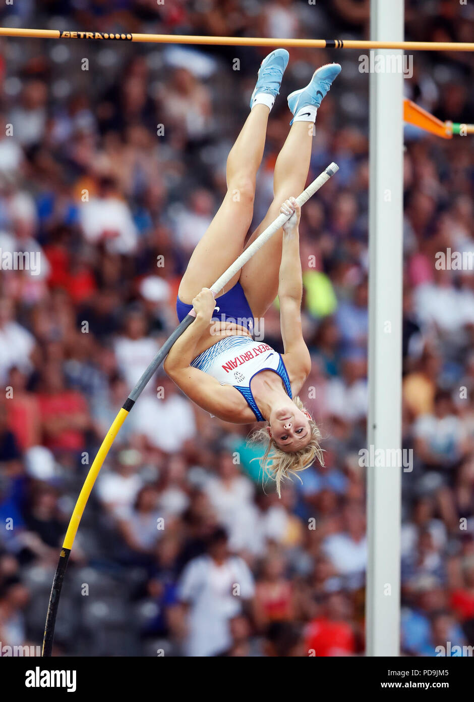 Great Britain's Molly Caudery competes in the Women's Pole Vault